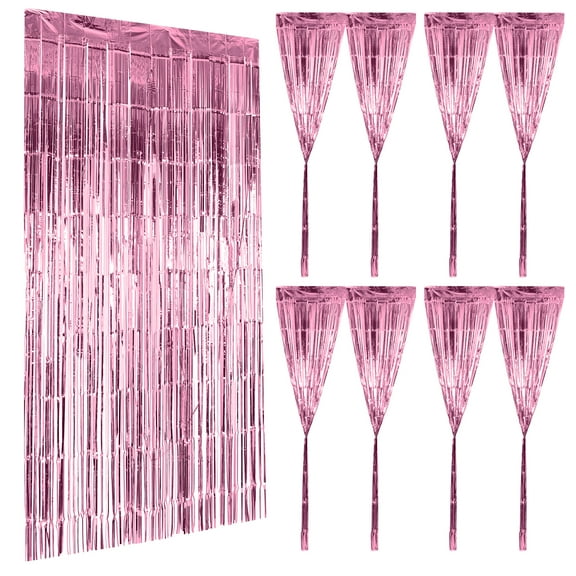Staging Decor Hanging Stage Decoration Rain Curtain Party Background Decorate Pink The Pet Baby 5 PCS