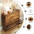 thumbnail image 7 of VOWNER Freestanding Shoe Cabinet with 2 Flip Drawers, Adjustable Shelf & Anti-Tipping Device for Entryway, Hallway, Living Room (Rustic Brown), 7 of 7