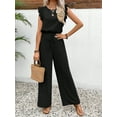 thumbnail image 2 of Musefolio Women's Summer Suit Casual Fashion Ruffles Waistband Wide Leg Jumpsuit One-piece Dress S-XL, 2 of 6