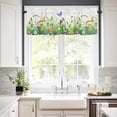 thumbnail image 6 of Valance Curtains for Windows,Meadow Plants Flowers and Butterflies Semi Sheer Curtain Valance,Short Rod Pocket Window Treatment,Window Valance Curtains for Kitchen Living Room Bedroom Windows 54"x18", 6 of 6