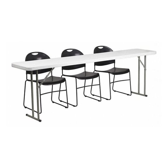 Rectangle Folding Table, Plastic Top, White RB-1896-1-GG