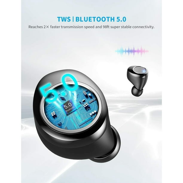 VANKYO X200 Bluetooth 5.0 Wireless Earbuds in Ear True Wireless Headphones with Smart LED Waterproof Black Walmart