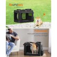 thumbnail image 2 of FEANDREA Transportín para Gatos y Perros, Plegable, Portátil, Tela Oxford, Malla Transpirable, Marco de Acero, con Asas y Bolsillos, 70 x 52 x 52 cm, Negro, 2 of 6