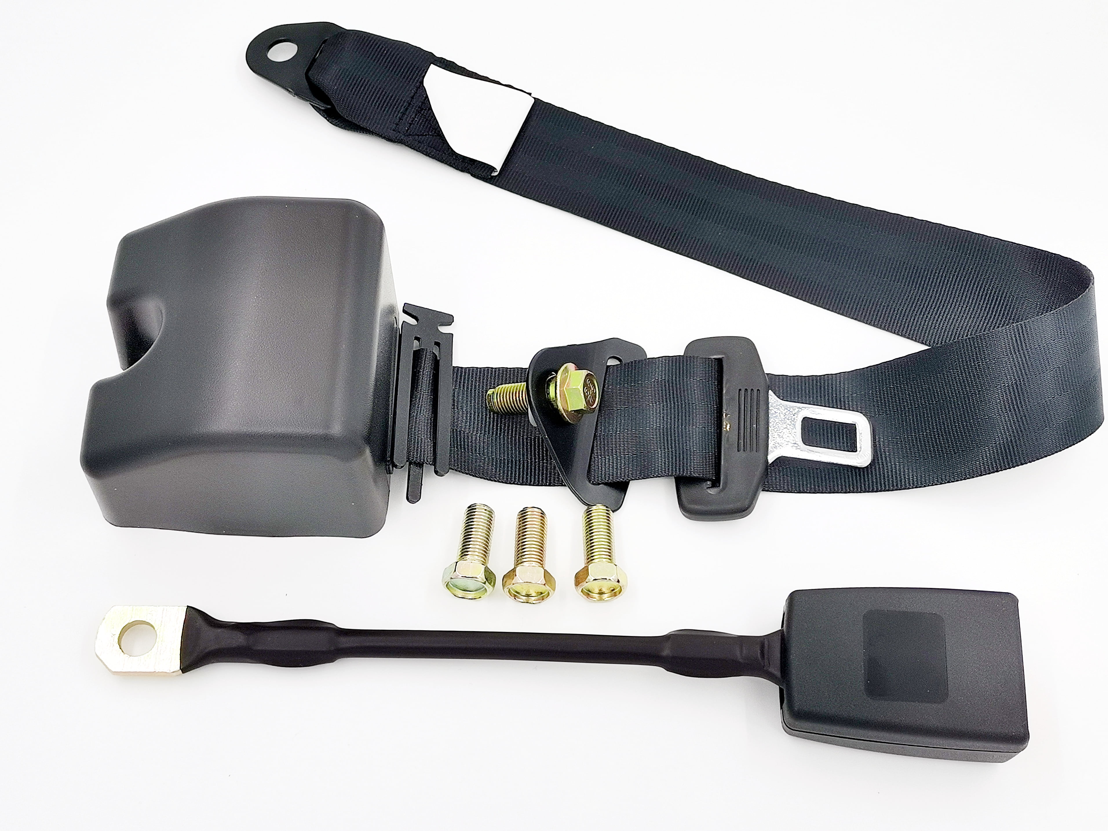 3 Point Retractable Vehicle Car Safety Seat Belt Long Adjustable Straps Black