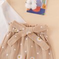 thumbnail image 7 of HCNTES Baby Girl Clothes Winter Fly Sleeve Ribbed Romper Daisy Floral Print Belted Harem Pants Headband Fall Outfits 3 6 12 18 Months, 7 of 7