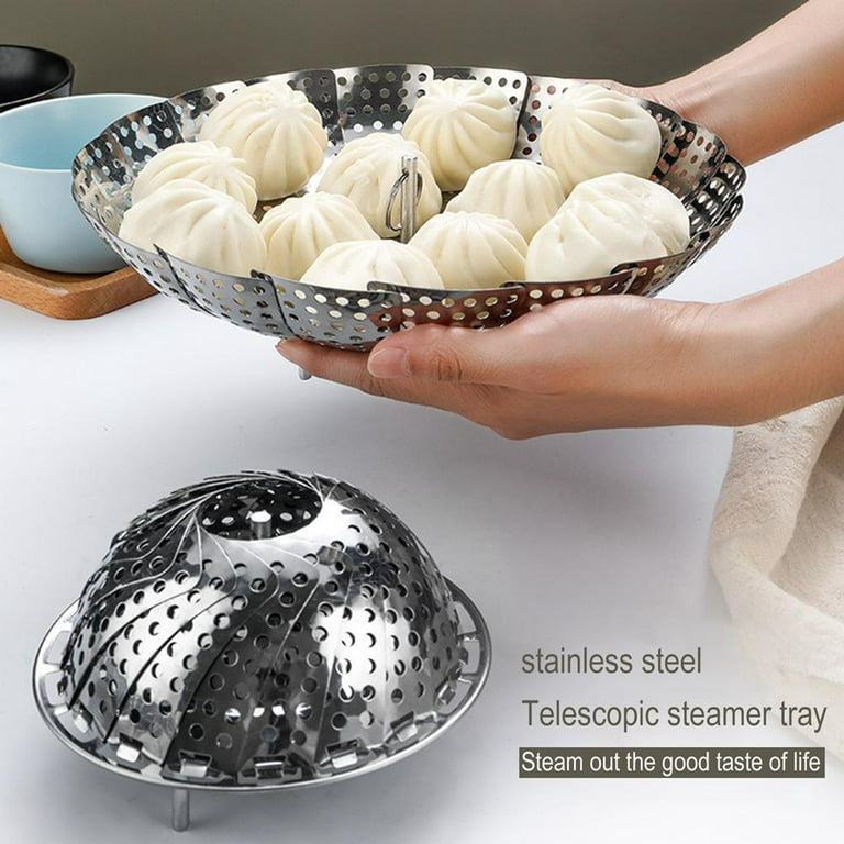 Vegetable Steamer Basket Cooking Foldable Adjustable Stainless Steel Insert  Pot