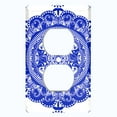 thumbnail image 2 of Metal Light Switch Plate Cover Mandala Blue White Flower Tile Pattern MDL064, 2 of 13