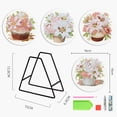 thumbnail image 2 of Manteles individuales de madera pintados con diamantes para decoración de mesa de comedor (Ramo #9) 4PCS, 2 of 9