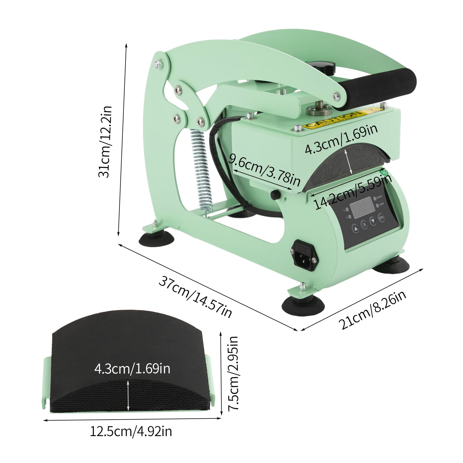 Hat Heat Press Machine with Digital LCD Timer & Temperature Control for Caps