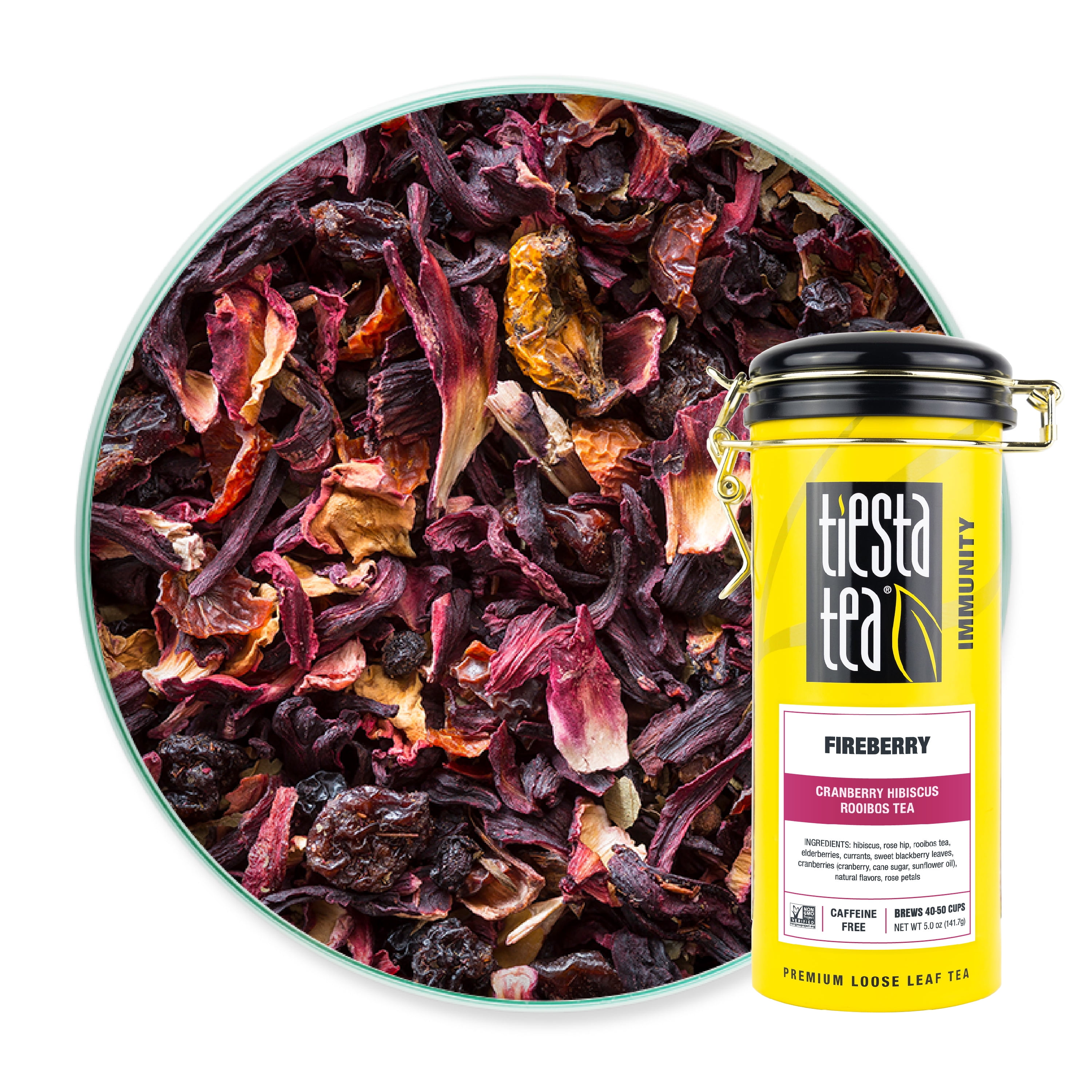 Tiesta Tea Fireberry, Cranberry Hibiscus Loose Leaf Rooibos Tea, 5 oz
