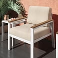 thumbnail image 3 of Zinus Dillon Aluminum and Poly Lumber Outdoor 3 Piece Chat Set, White, 3 of 16