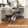 thumbnail image 3 of HOMCOM Tabouret Selle Réglable à Roulettes Chaise de Salon pour Massage Spa Beauté, 3 of 9
