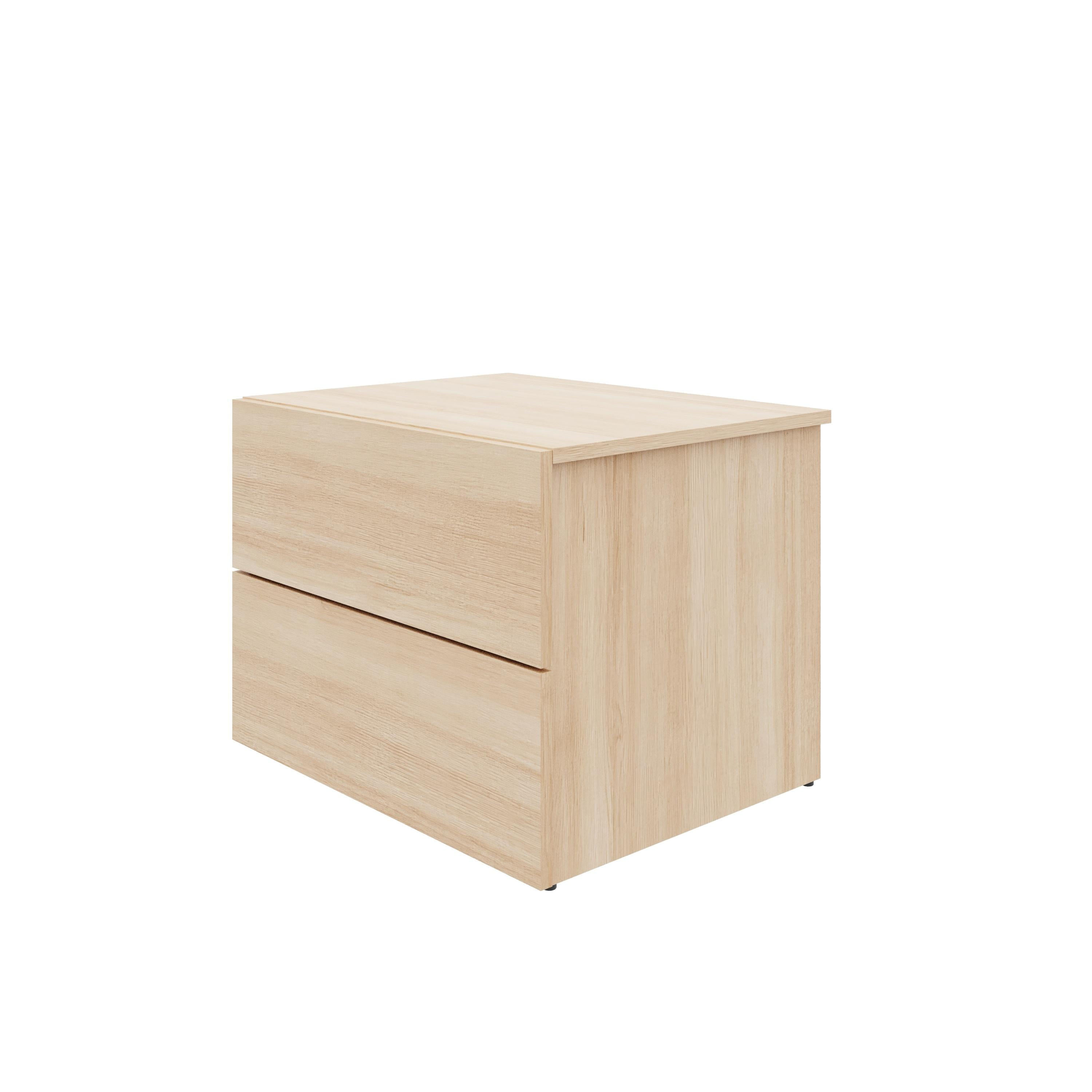 Nexera James Modern 2 Drawer Nightstand, Natural Blonde Oak