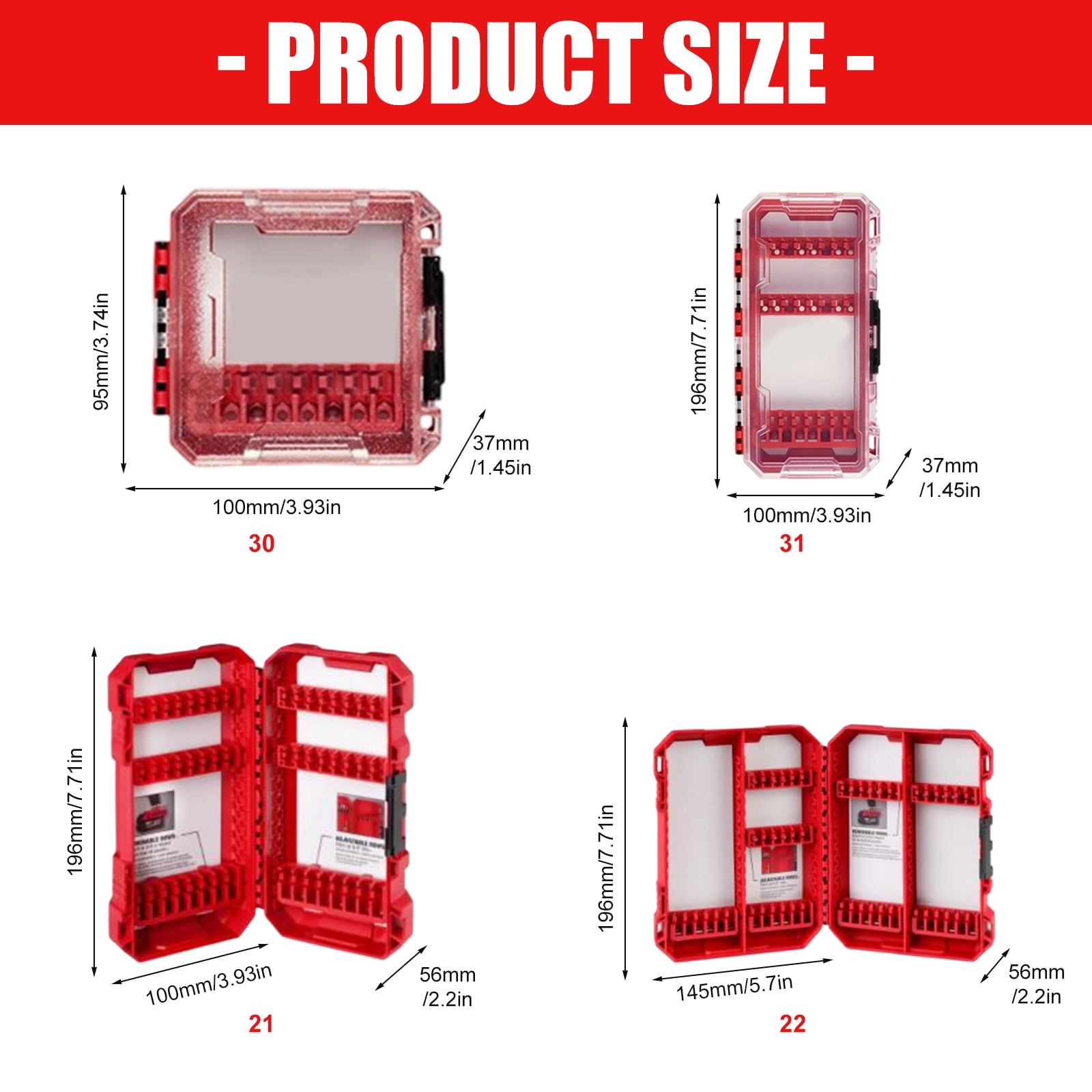 Professional Lightweight Bit Storage Case for Drill Bits Models