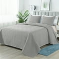 thumbnail image 2 of Quilt Set Queen Size - Lightweight Quilts Summer Bedspreads for All Season 3 Piece (1 Quilt, 2 Pillow Shams) - Light Grey, 2 of 7