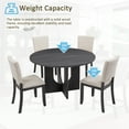 thumbnail image 3 of Noble House 47.3" Round Dining Table with Upholstered Chairs, Modern 5-Piece Dining Set, Antique Black+Beige, 3 of 10