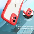 thumbnail image 3 of Compatible with iPhone 11 Case Full Body Clear Design with Built-in Screen Protector Shockproof Anti-Scratch Rugged Phone Case 360 Protective Cover for iPhone 11 6.1 inch, Red, 3 of 16