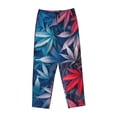 thumbnail image 6 of Uemuo Red And Blue Leaves Pattern Women's Wide Leg Palazzo Lounge Pants with Pockets Light Weight Loose Comfy Casual Pajama Pants-X-Large, 6 of 9
