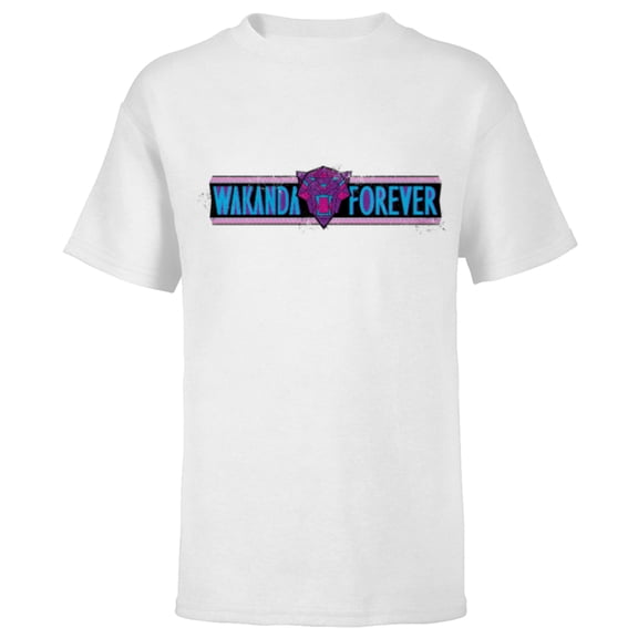 Marvel Black Panther: Wakanda Forever Movie Stylized Logo - Short Sleeve T-Shirt for Kids - Customized-White