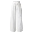 thumbnail image 3 of Tigivemen Girl Clothes Wide Leg Pants for Girls Drawstring Baggy Going Out Pant with Pockets Casual Sweatpants White,7-8 Years, 3 of 3