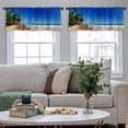 thumbnail image 4 of LALILO Kitchen Curtain Valance Tropical Paradise Rod Pocket Window Curtain 52"x 18" Set of 2, 4 of 7