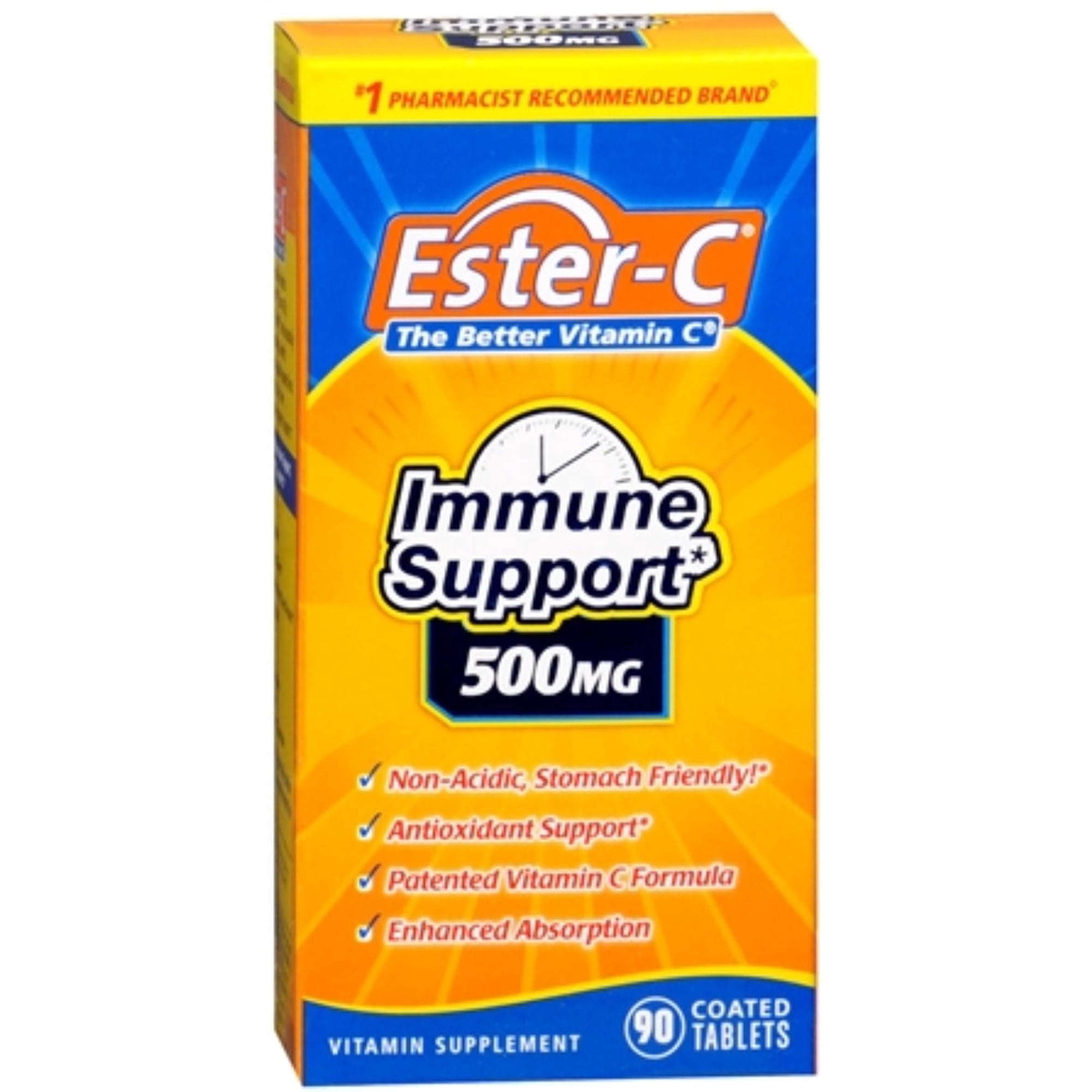 Ester-C 500 mg Coated Tablets 90 Tablets (Pack of 2)