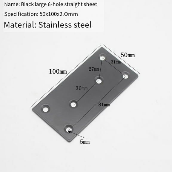 10Pcs Flat Brackets For Wood Fixing 100*50MM Flat Joining Plates Bracket Heavy Duty Stainless Steel Mending Plates For Connector