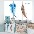 thumbnail image 2 of Designart ' Ethnic Boho Watercolor Feathers ' Bohemian & Eclectic Canvas Wall Art Print, 2 of 3