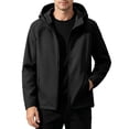 thumbnail image 2 of Men's Hooded Jacket Solid Color Raglan Sleeves Elastic Closure Versatile Coats for Winter, 2 of 8