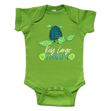 

Inktastic Key Largo Florida Happy Sea Turtle Gift Baby Boy or Baby Girl Bodysuit