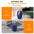 thumbnail image 6 of GZXS Metal Outdoor Side Table, 9.4" Drum Accent Table, Hollow Design End Table for Patio, Garden, Porch, No Assembly Required, Blue, 6 of 8