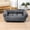 Dark Gray, variant on dog couch Suede Dog Sofa Bed Non Bottom Washable Combed Filled Rectangle Couch For Dogs Friendly Pet Lounger For Extra Small To Medium Breeds
