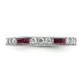 thumbnail image 5 of Sterling Silver Rhodium-plated Created Ruby and Round CZ Band QR7027, 5 of 6