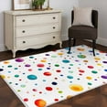 thumbnail image 3 of 3x5 Area Rugs, Colorful Polka Dot Non-Skid Rubber Backing Large Rectangle Rugs - Living Room Bedroom Home Office, Rainbow Color Polka Dots Abstract Indoor Floor Mat Carpets Washable Rug, 3 of 9