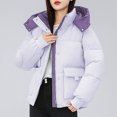 thumbnail image 6 of Hvyesh Womens Winter Puffer Jacket Warm Quilted Hooded Jackets Comfy Stand Collar Zip Up Padded Coat Thermal Outdoor Coat with Pockets, 6 of 6