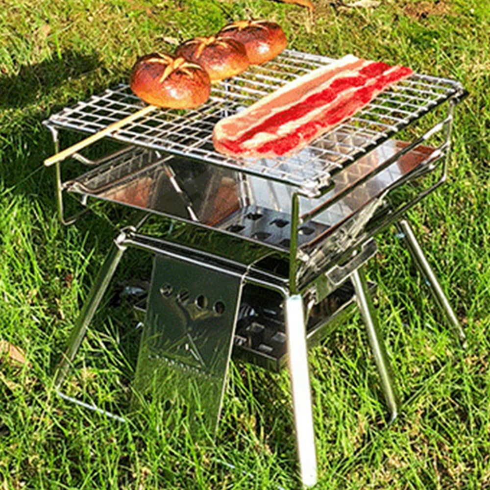 SPRING PARK BBQ Grill Rack Steel Grill Grate Mini Foldable Portable