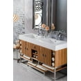 thumbnail image 2 of James Martin Furniture 867-V59D-NZB-MW 59 in. Tahoe Natural Zebrano Wood Double Bathroom Vanity with Matte White Solid Surface Top, 2 of 3