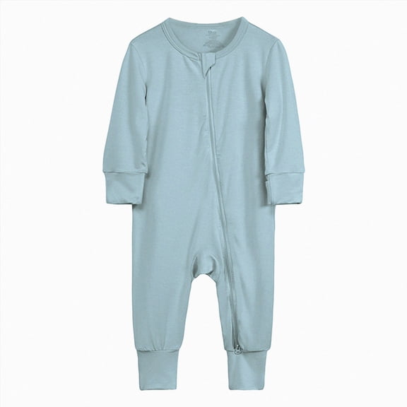 CAUYDY Boy Sleepwear for Infant Preemie Long Sleeve Pjs for Girl Newborn Clothing 3-6M 9-12M 18-24M Fall Winter Baby Loungewear Sizes 3-6 Months,Light Blue