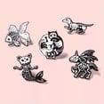 thumbnail image 4 of GKNET Black Skull Cat Enamel Pin Lapel Collar Pin Corsage Brooch Women Men Delicate Jewelry -17, 4 of 9