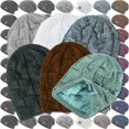 thumbnail image 4 of Venta al por mayor de fábrica, gorro personalizado Argyle a cuadros a cuadros, gorros cálidos de invierno, gorro de calavera grueso y holgado de punto para hombres y mujeres Unisex, 4 of 4
