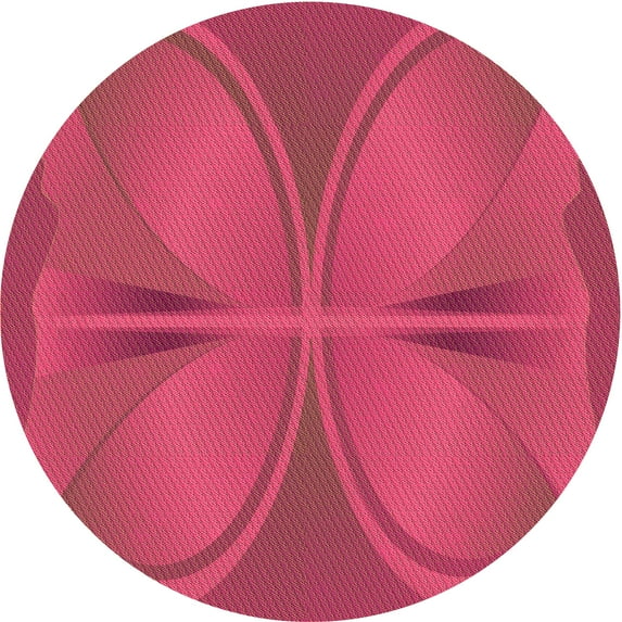 Ahgly Company Indoor Square Patterned Pink Lemonade Pink Area Rugs, 3' Square
