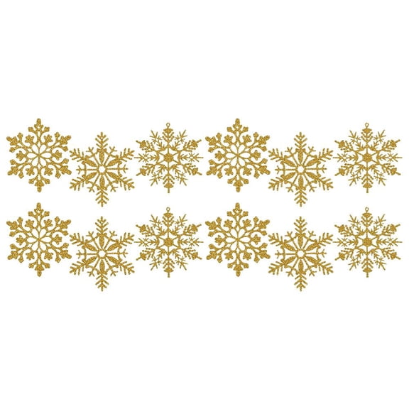 12PCS Christmas Glitter Snowflakes Ornaments, Xmas Snowflake Pendant Winter Snowflake Decorations for Xmas Tree Festival Home Party Decoration