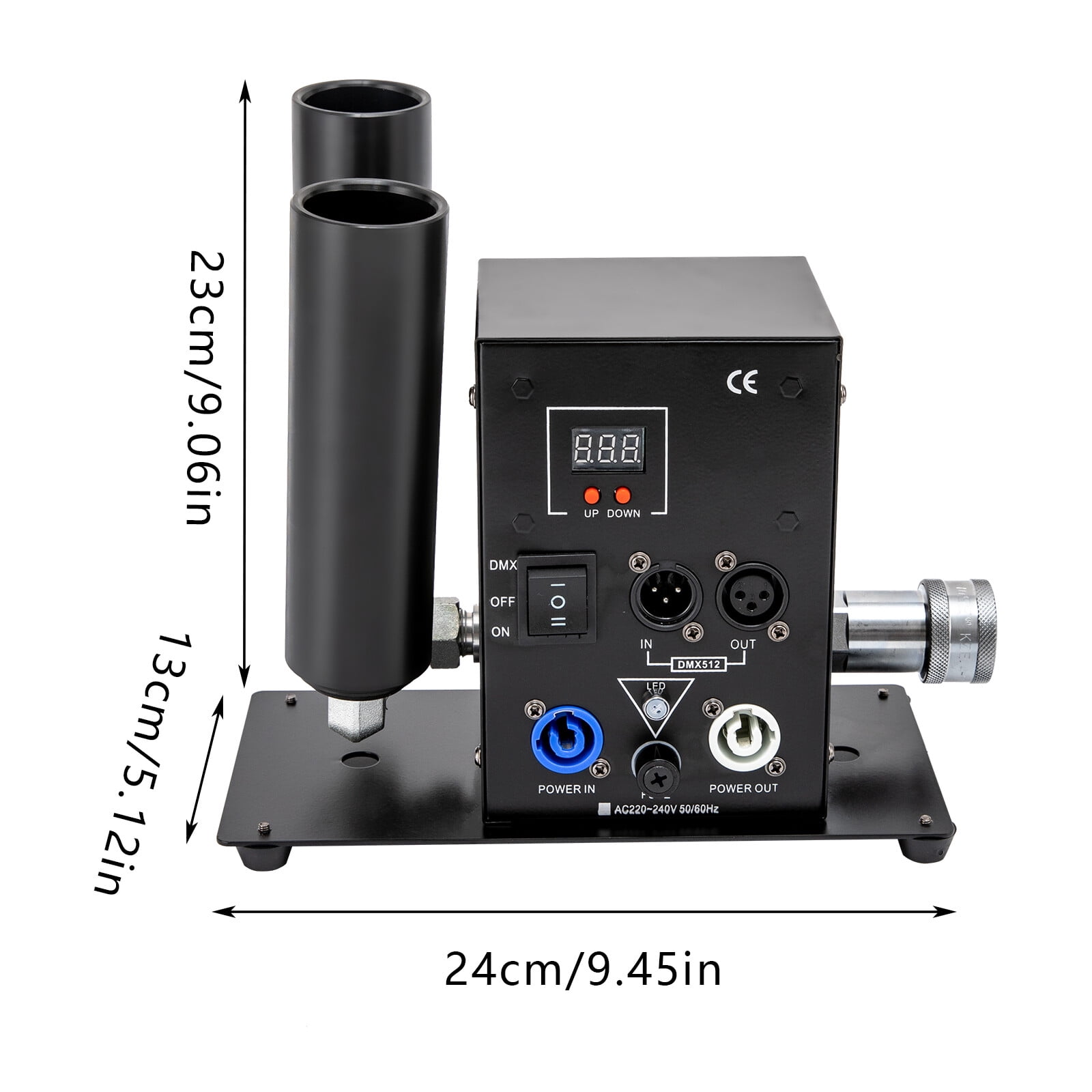 110V 150W Smoke Machine, Fog Machine Black 9.45*5.12*9.06in for Public Squares, Ice Rinks, Light Parties, Holidays