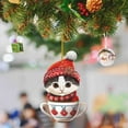 thumbnail image 3 of 6 Pack Teacup Cat Ornaments, Kitten in Mug Pendant, 3.1 inch, 2D Acrylic Flat Hanging Decor, Cute Pet Animal Charms for Christmas Tree, Cat Mom Gifts, Holiday Party Supplies, Multicolor, Acrylic, 3 of 9