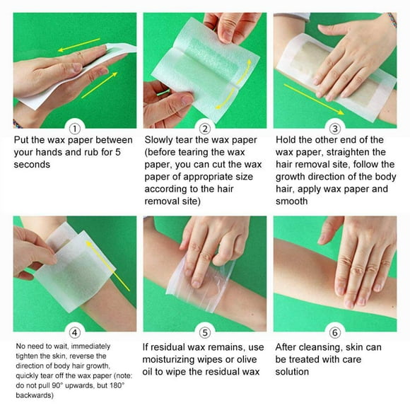 Hair Removal Wax Strips for Full Body Face Bikini Women Men Wax Strips Hair Removal Kit with 4Pcs Cleaning Wipes