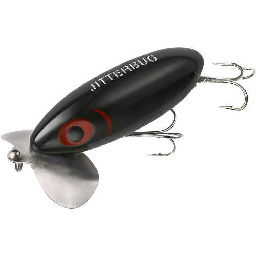 black jitterbug fishing lure Arbogast Topwater The lure has a metal double Arbogast 3/8oz Jitterbug - Black