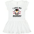 thumbnail image 3 of Inktastic I Love My Mommy with Cute Penguin and Hearts Girls Toddler Dress, 3 of 5