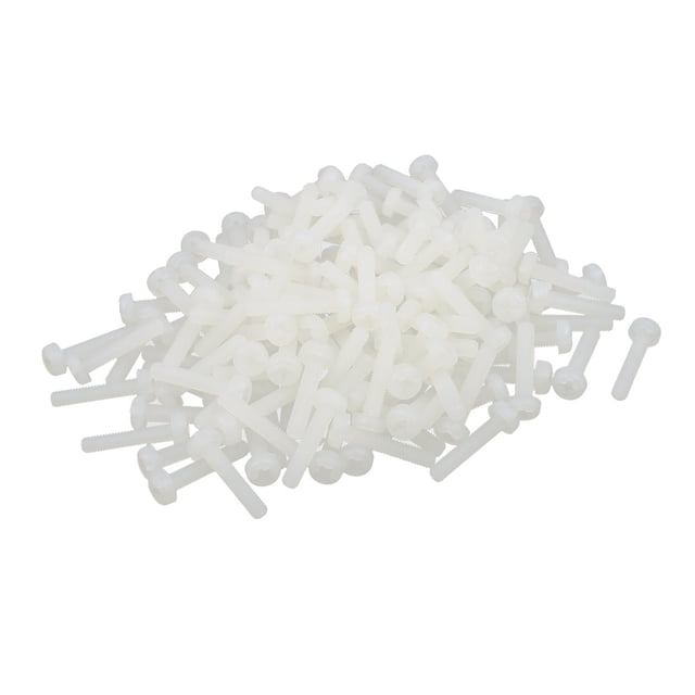 Unique Bargains M3 x 15mm Phillips Nylon Metric Countersunk Bolts Machine Screws 142pcs
