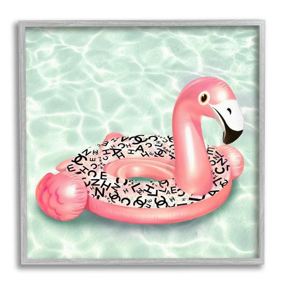 Stupell Industries Chic Summer Pool Float Glam Fashion Pattern Graphic Art Gray Framed Art Print Wall Art, Design by Ziwei Li