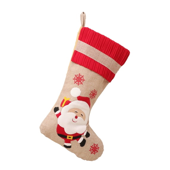 LYU Christmas Stocking Multipurpose Colorful Festive Store Candy Knitted Elk Print Elastic Cartoon Stockings Decor Christmas Decoration